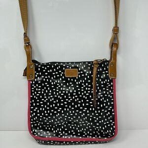 Fossil leather and textile purse